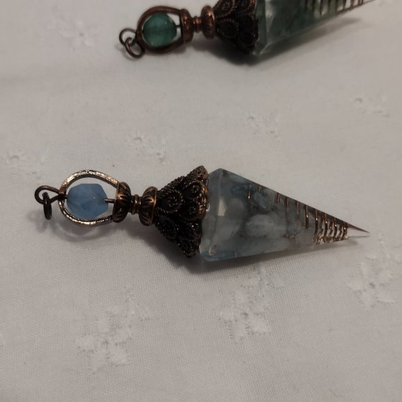 Aquamarine Chip Crystal Pendulum - Picture 6 of 6